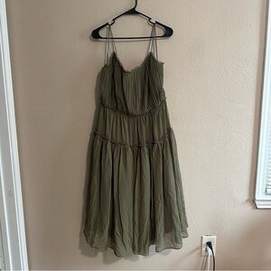 Banana Republic Tigers Eye Green Strappy Midi Dress